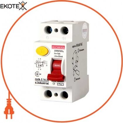 Enext i0220010 выключатель дифференциального тока e.industrial.rccb.2.16.30, 2р, 16а, 30ма