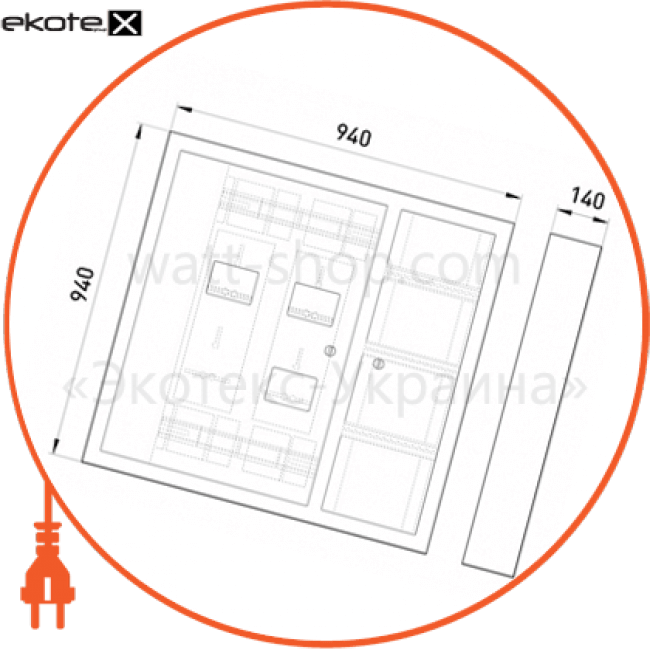 Enext ЩЭ-3ст-Н щит этажный щэ-3 ст-н под три однофазных счетчика, навесной