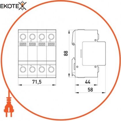 Enext i0340004 разрядник перенапряжения e.industrial.surge.spc.s.20.280.4, класс с, 4р, 280в