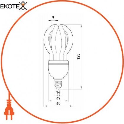 Enext l0310005 лампа энергосберегающая e.save.flower.e14.15.4200, тип flower, патрон е14, 15w, 4200 к