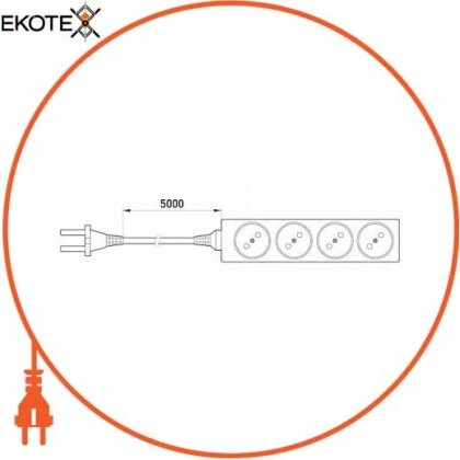 Enext s042063 удлинитель e.es.4.5.b 4 гнезда, 5м, без з/к, baby protect