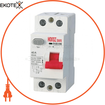 Horoz Electric 114-003-2040-010 дифференциальный автоматический выключатель 2р 40а 30ma 230v