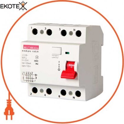 Enext p003020 выключатель дифференциального тока e.rccb.pro.4.63.30, 4р, 63а, 30ма