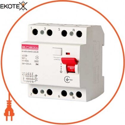 Enext s034005 выключатель дифференциального тока e.rccb.stand.4.63.30 4р, 63а, 30ma