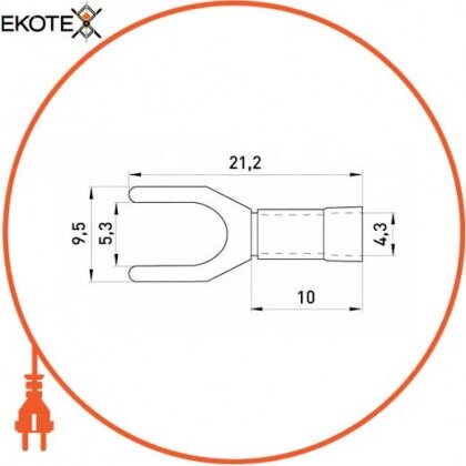 Enext s2036009 изолированный наконечник вилочный e.terminal.stand.sv.1,25.5.yellow 0.5-1.5 кв.мм, желтый