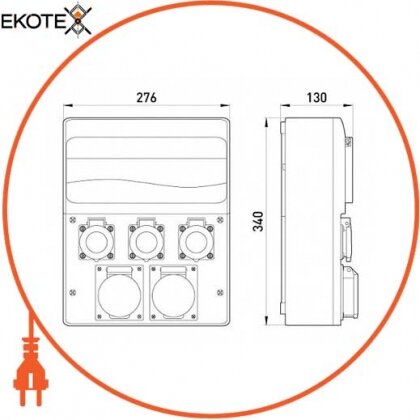 Enext 6636-000 монтажный набор-2 х32а (230 / 400v) 4 кв. мм, 3х16а 230v 1,5 кв. мм, 13 мод.