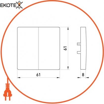 Enext ins0040019 клавиша e.lux.11021l.pn.nickel двойная никель