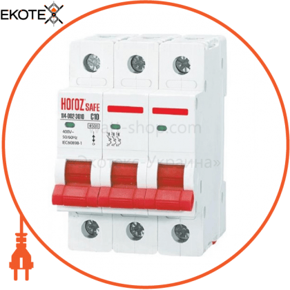Horoz Electric 114-002-3010-010 модульный автоматический выключатель 3р 10а c 4,5ка 400v