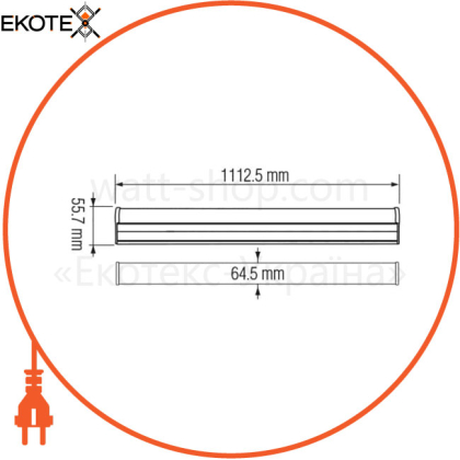 Светильник влажноз.LED 40W 6400K 4200Lm 170 265V IP65 1262x78,4мм/1/10