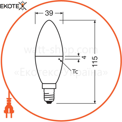 Лампа LED STAR CL B60 7,5W/840 230V FR E14 6X1 OSRAM