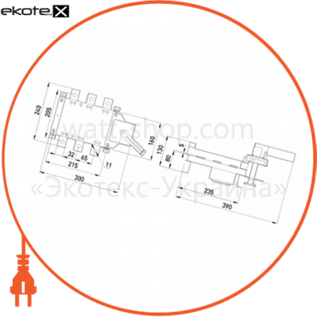 Enext i0590013 выключатель-разъединитель нагрузки e.industrial.ukgz.315.3, 3р, 315а, с боковой рукояткой управления