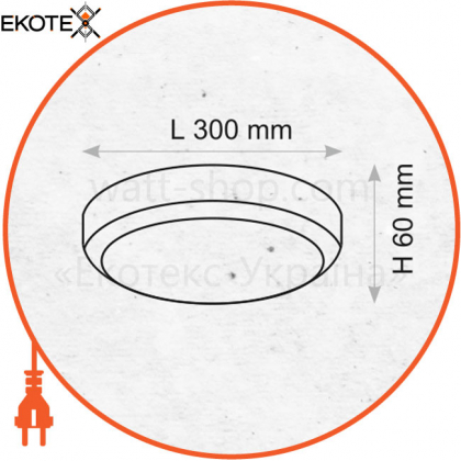 Світильник ERKA 4422 LED-B, настінно-стельовий, 22 W, 2200 lm, 6500K, круглий, білий/білий, IP 44