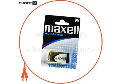 Maxell 723761.04 щелочная батарейка maxell alkaline 9v/6lr61 крона 1шт/уп blister