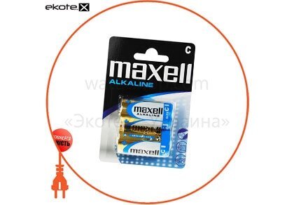 Maxell 774417.04 щелочная батарейка maxell alkaline c/lr14 2шт/уп blister