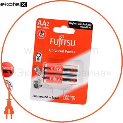 FUJITSU 86240 щелочная батарейка fujitsu alkaline universal power  аа/lr6 2шт/уп blister