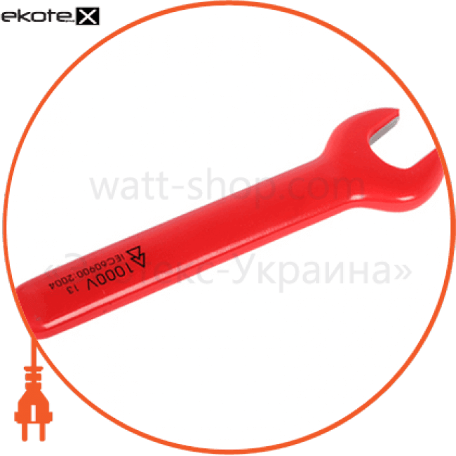 Enext p0470019 ключ изолированный рожковый e.insulating.open.wrench.40119, 19мм