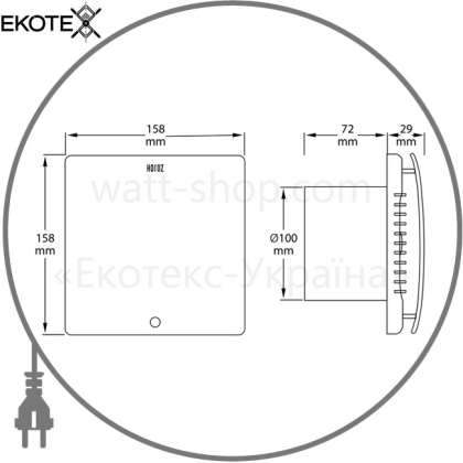 Вентилятор FELIX 100Ø 12W 220-240V білий/1/20