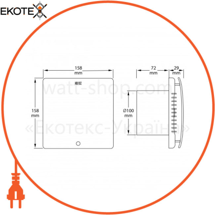 Вентилятор FELIX 100Ø 12W 220-240V серебро/1/20