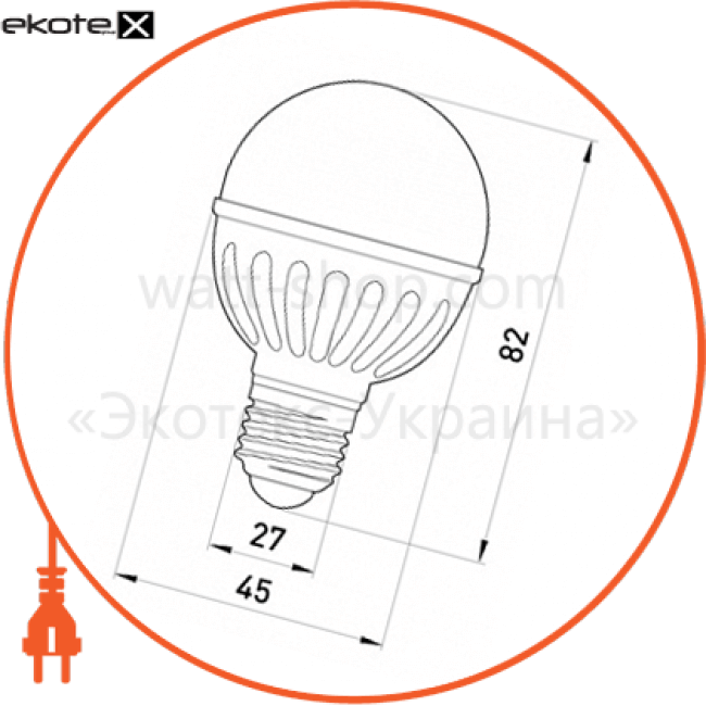 Enext l0650313 лампа светодиодная e.save.led.g45m.e27.5.4200 тип шар, 5вт, 4200к, е27