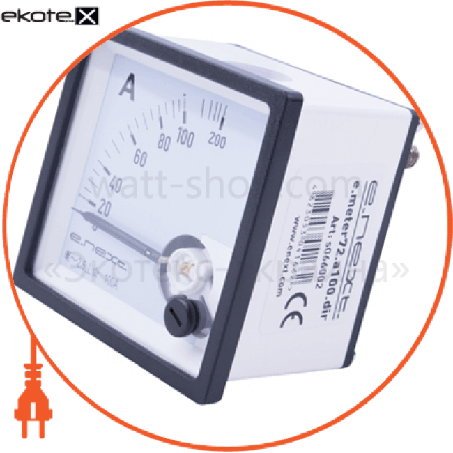 Enext s066002 амперметр щитовой e.meter72.a100.dir ас 100a прямое включение 72х72мм