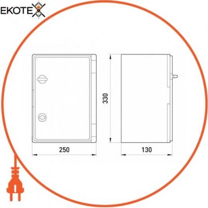 Enext CP5012 корпус ударопрочный из абс-пластика e.plbox.250.330.130.tr, 250х330х130мм, ip65 с прозрачными дверцами