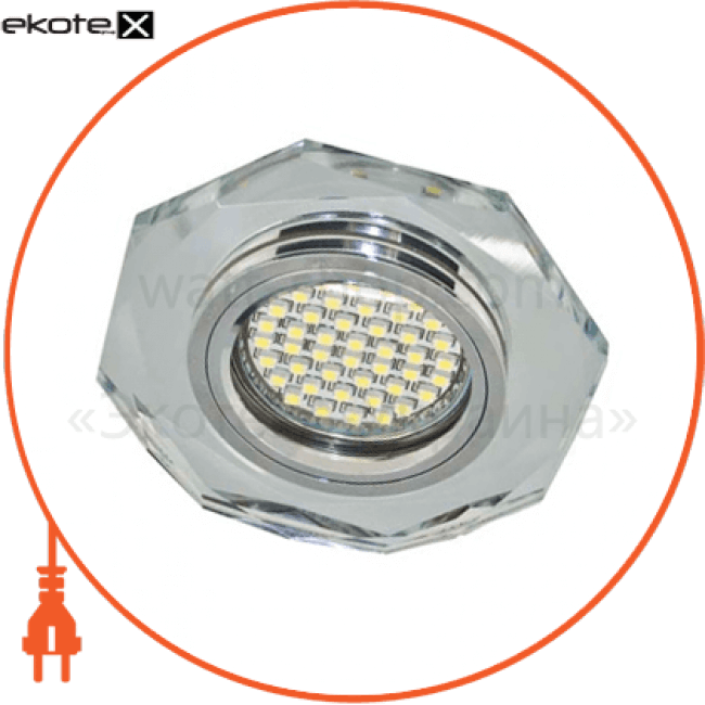 Feron 28488 8020-2 mr16 серебро серебро с led подсветкой smd3014 12leds (6500k)