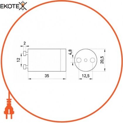 Enext l009001 стартер e.starter.s2.2 (2х22вт, 127в)