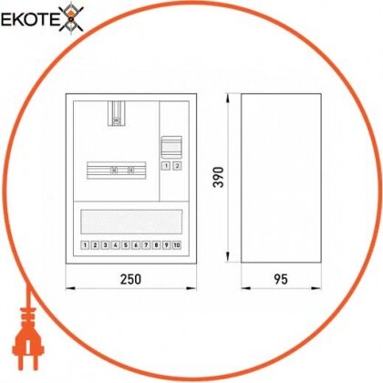 Enext s0100065 корпус e.mbox.stand.n.f1.10.z.e металлический, под 1-ф. электронный счетчик, 10 мод., навесной, с замком