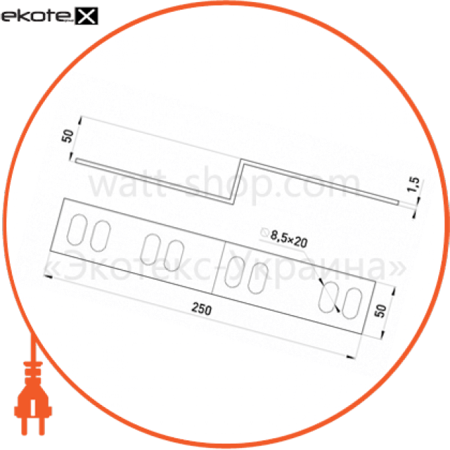 Enext 405-5P-L левосторонняя редукция легкая 50х50 мм