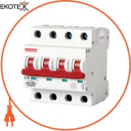Enext i0180030 модульный автоматический выключатель e.industrial.mcb.100.4. c16, 4 р, 16а, c, 10ка