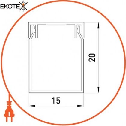 Enext s13033002 короб пластиковий перфорований e.trunking.perf.stand.15.20, 15х20мм, 2м