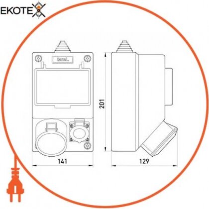 Enext 6263-130 монтажний набір 16а 3р+n+z 220/400v,16a 2p+z 250v, клемна колодка 5х4кв.мм