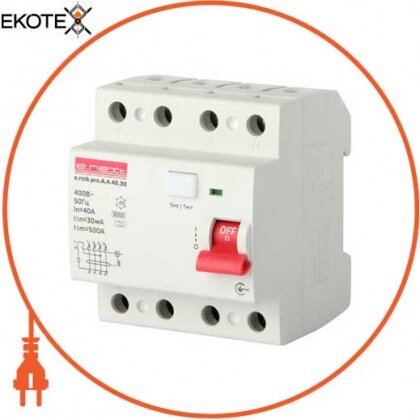 Enext p080004 выключатель дифференциального тока e.rccb.pro.a.4.40.30, 4р, 40а, 30ма, тип а