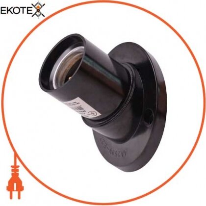 Enext s9100018 патрон бакелитовый e.lamp socket wall skew side.e27.bk.black, настенный, е27, смещенный, черный