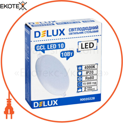 Светильник потолочный светодиодный DELUX GCL LED 10 4000К 10Вт 230В ROUND