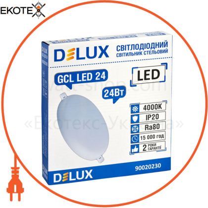 Светильник потолочный светодиодный DELUX GCL LED 24 4000К 24Вт 230В ROUND