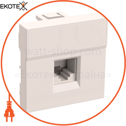 Розетка комп'ютерна РКІ-20-00-П RJ-45 UTP кат.5e (на 2 модулі) ПРАЙМЕР біла IEK