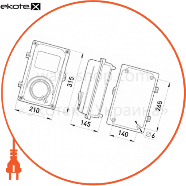 Enext s0110001 корпус пластиковый e.mbox.stand.plastic.n.f1 под однофазный счетчик, навесной, с комплектом метизов