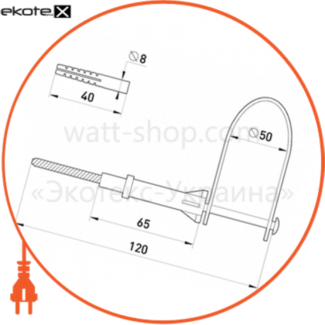 Enext p046002 дюбель со стяжкой e.holder.pro. s под винт