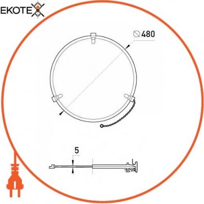 Enext l0580003 защитное стекло e.high.light.al.glass.485 до алюминиевого отражателя до светильников серий 2201, 2202, 2211, 485мм