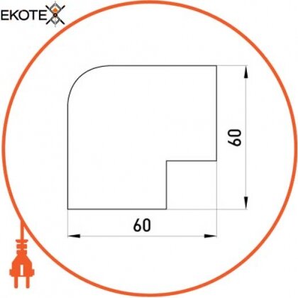 Enext s2033008 внешний угол e.trunking.blend.out.stand.60.40 для короба 60х40мм