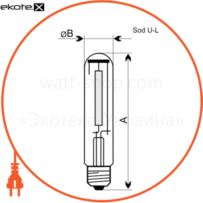 Electrum A-DS-1049 лампа натриевая ds-400t ultralight/2000k e40  - a-ds-1049