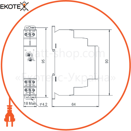 Реле задержки времени на включение NTE9-A2 AC/DC 12-240V