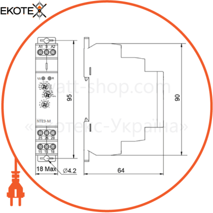 Реле времени многофункциональное NTE9-M1 AC/DC 12-240V