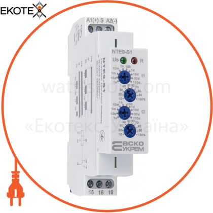 Реле времени асимметричного цикла NTE9-S1 AC/DC 12-240V