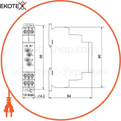 Реле времени асимметричного цикла NTE9-S1 AC/DC 12-240V