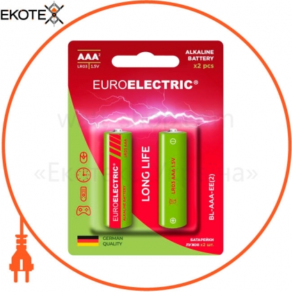 EUROELECTRIC Батарейка лужна AAA LR03 1,5V blister 2шт (240)