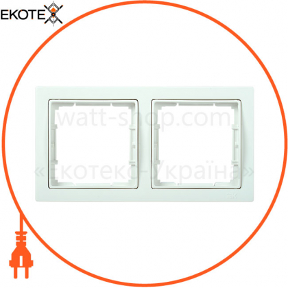 РУ-2-ББ Рамка 2 местн. квадратная BOLERO Q1 белый IEK