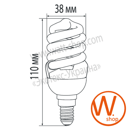 Eurolamp LN-09142 t2 spiral 9w 2700k e14 (ln-09142)