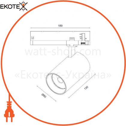 Трековый LED светильник Maxus assistance Track light C 28W 90CRI 4000K 24DEG 3-Phase Black